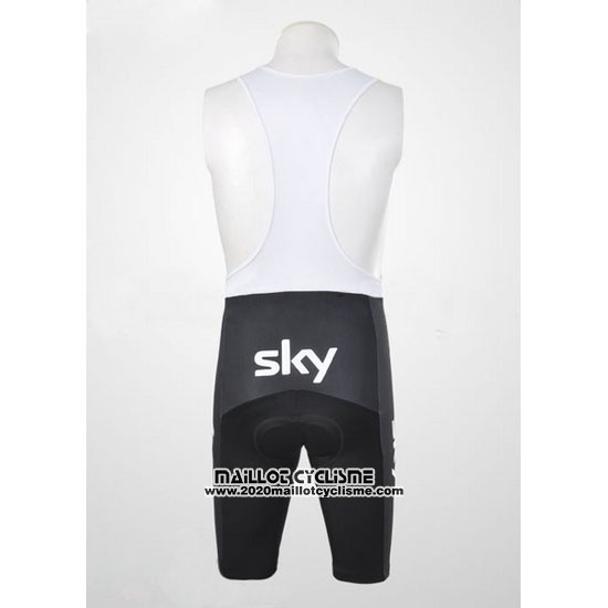 2011 Maillot Ciclismo Sky Lider Blanc et Azur Manches Courtes et Cuissard